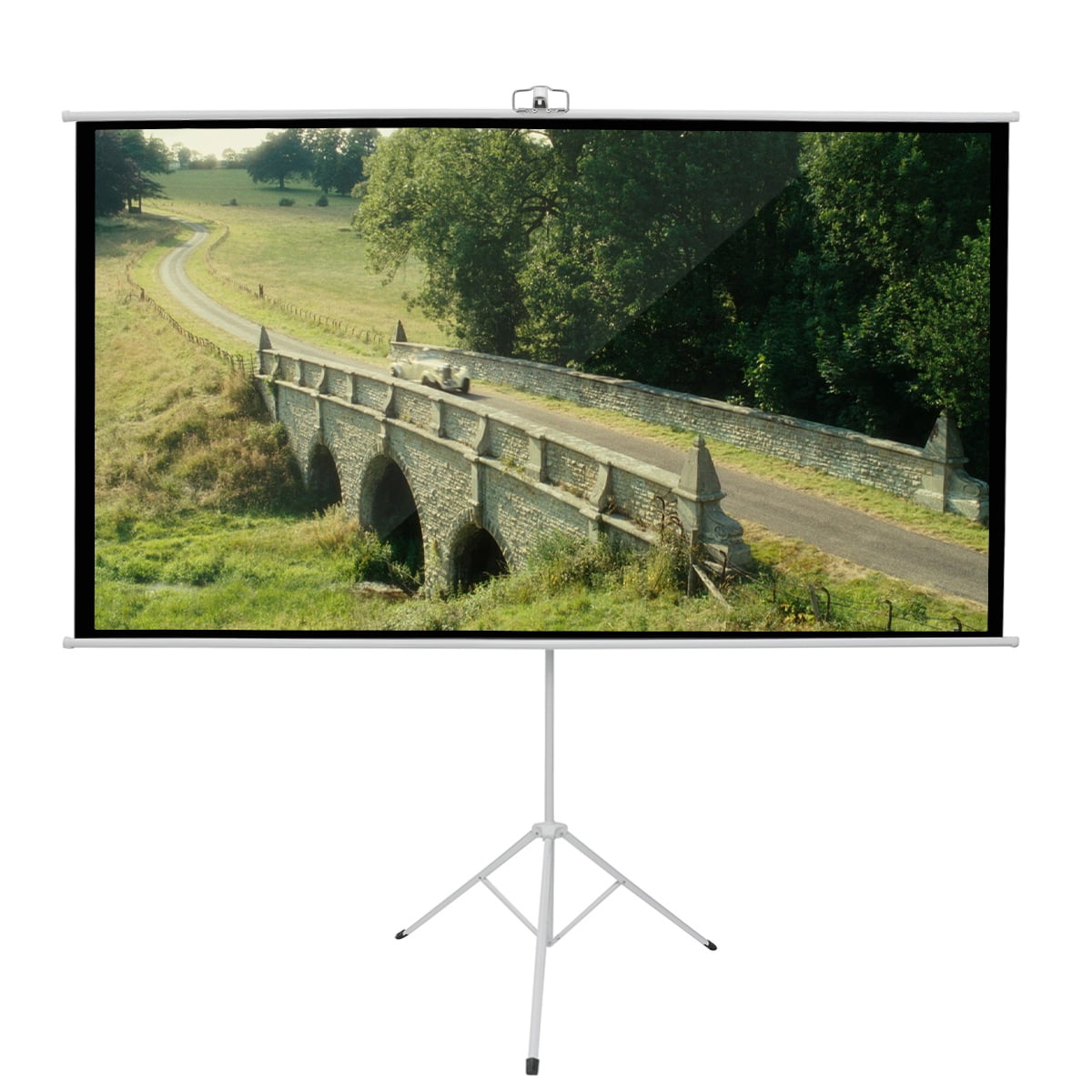 100inch Portable Foldable Projector Screen+Tripod Stand HD 169 White
