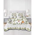 thumbnail image 2 of Twin XL Quilt Bedding Set, Father's Day Reversible Summer Quilt 3 Pieces, Summer Botanical Leaves Red Heart Birds Lightweight Bedspreads Coverlets with 2 Pillow Shams for All Seasons, 2 of 5