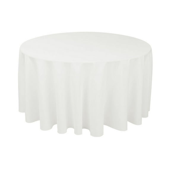 Craft & Party, Premium Polyester Tablecloth 120" Round (White)