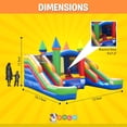 thumbnail image 2 of Pogo Bounce House Crossover Double Water Slide Bouncy Castle Combo Rainbow 16.5 ft L x 15 ft W x 11 ft H, 2 of 8
