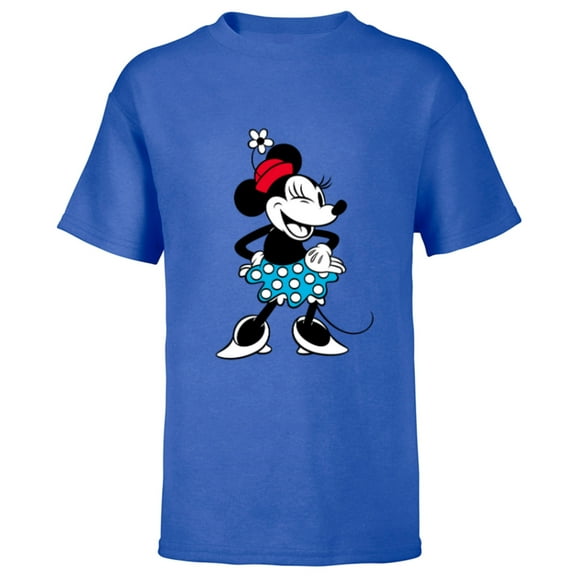 Disney Minnie Mouse Sassy Wink - Short Sleeve T-Shirt for Kids - Customized-Royal