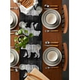 thumbnail image 2 of Ldtrchee Black White Bear Table Runner 72 Inches, Farmhouse Country Retro Wood Grain Bed Runner Dresser Scarves Tabletop for Indoor Outdoor Parties/Ceremony/Banquet, 13" x 72", 2 of 8