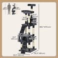 thumbnail image 2 of 68-inch Multi-Level Cat Scratching Tree Kitty Activity Center Post Tower Condo Pet Furniture w/ Toy Charcoal Grey, 2 of 6
