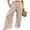 02-Almond, variant on Linen Wide Leg Pants for Women Summer Boho High Waist Palazzo Pants Beach Lounge Casual Trousers with Pockets Vacation Clothes Almond M