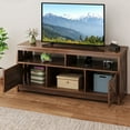 thumbnail image 4 of Dextrus Farmhouse TV Stand for TV up to 65 Inch, Entertainment Center with Power Outlets, Brown, 4 of 6