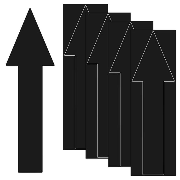 Uxcell 4-Pack 12 x 4 in Waterproof Adhesive Arrow Stickers for Wall Marking/Road Sign [Black]