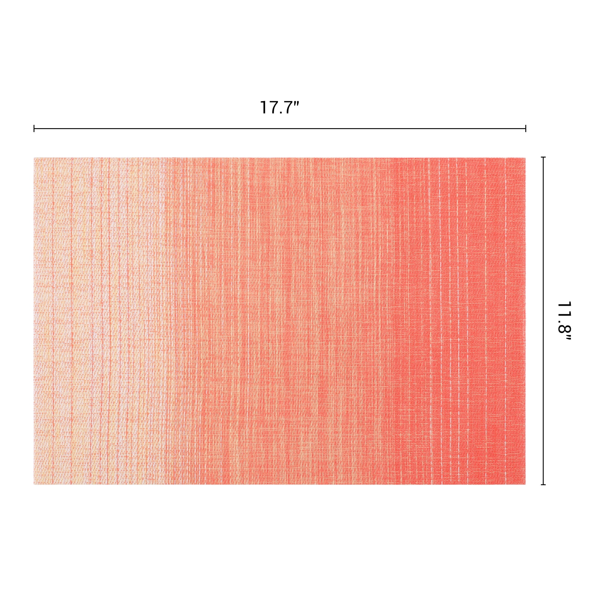 Unique Bargains Set of 6 Rectangle Placemats for Table Decor Orange Red 17.7x11.8inch