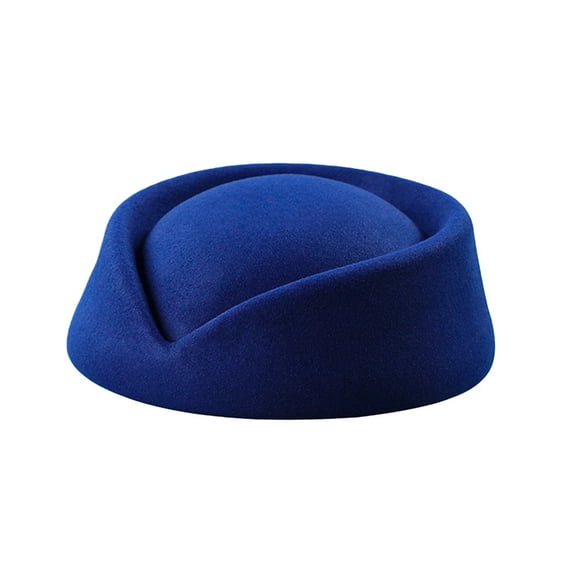 Beret Hats For Women Wide Brim Sun Hats For Women UV Protection Fascinator Base Wool Hostesses Pillbox Millinery Making Blue