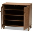 thumbnail image 2 of Bowery Hill Contemporary Wood 4-Shelf Shoe Cabinet in Walnut Brown, 2 of 10