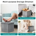 thumbnail image 2 of Storage Ottoman, Footrest Stool 15*15*15in, 40L Small Ottoman with Storage, Foldable Ottomans Foot Rest, Footstool Bench for Living Room Bedroom Entryway Stool Gray, 2 of 7