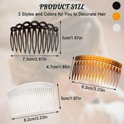 18 Pieces French Side Combs, Plastic Side Hair Twist Decorative Comb with Teeth, Hair Combs Slides Hair Clips Accessories for Women Bridal Wedding Veil Girls Thick and Fine Hair