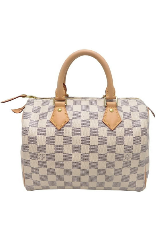 Pre-Owned Louis Vuitton Speedy 25 Women's Boston Bag N41371 Damier Azur White (Good)