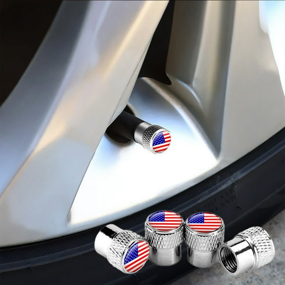 Weloille 4Pcs Valve Tyre Anti-theft Valve Wheel Cap Aluminum Alloy Valve Decorative Valve Cap