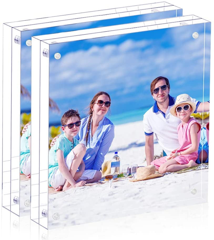 4x6,5x7inch 2 Pack Clear Acrylic Picture Frame with Photo Frame Support Stand 