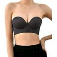 thumbnail image 3 of 2 Packs Women Strapless Front/BackBuckle Lift Bras Anti-Slip Wirefree Anti-Slip Strapless Push Up Bra, 3 of 7