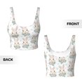 Sports Bras For Women Cute Rabbit White Flower Seamless Yoga Bra