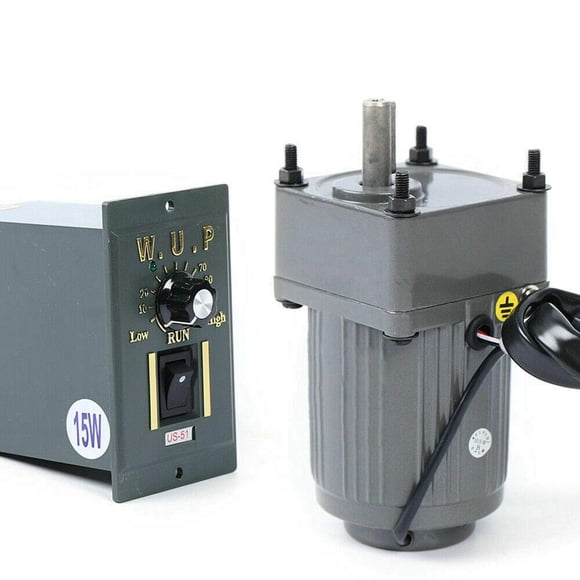 Gear Reduction Electric Motor, AC110V 15W 25K High Torque Single-Phase Adjustable Variable Gear Reducer Motor 54 RPM/min with Speed Controller