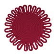thumbnail image 2 of PEONAVET Insulation Pad Christmas Red Woven Insulation Mat Kitchen Flower Shaped Placemats Handmaded Rope Pot Holders Cup Mat Size 7x7 Inch, 2 of 6