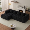 thumbnail image 3 of Wiilayok 120" Boneless Oversized Cloud Couch, Left Facing L-Shaped Chenille Sectional Sofa with Chaise Lounge, Deep Seat Upholstered Living Room Sofa with 4 Pillows, No Assembly, Black, 3 of 9