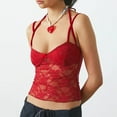 thumbnail image 4 of Women Lace Trim Top LowCut Spaghetti Strap Camisoles Square Neck Backless Crop Tops Going Out Tank Top Sports Bra Top Pack plus Size Silk Camisole for Women Girls Bra Camisole for Women Camisole for, 4 of 6