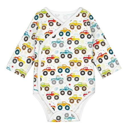 

Gaeub Cartoon Monster Trucks Unisex Babies Long-Sleeve Bodysuit 100% Organic Cotton-12 Months
