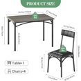thumbnail image 2 of 5-Piece Farmhouse Dining Set: Compact Table & 4 Upholstered Chairs for Kitchen, Breakfast Nook and Living Room, 2 of 8