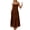 Dark Brown, variant on Women's Ruched Smocked Back Cami Dress with Tie Straps and Zipper Closure 95% Polyester 5% Spandex Lined Lightweight