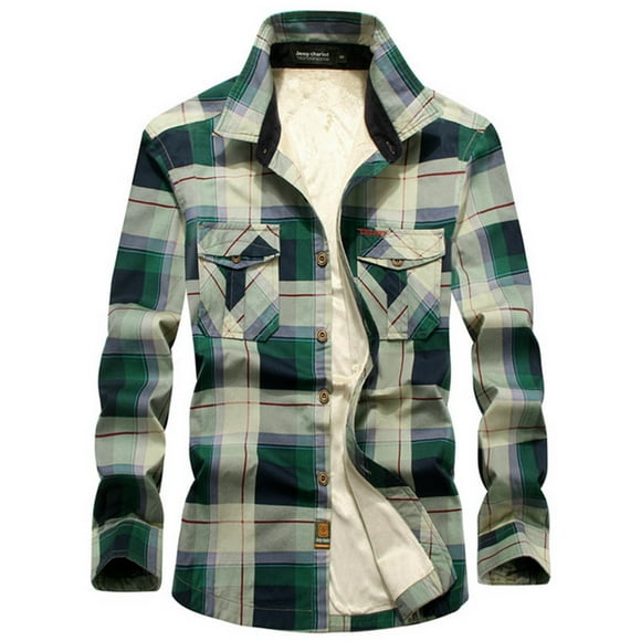 Meichang Mens Fleece Jackets Clearance Plaid Outwear Fall Button Down Shirt Jacket Modern Fit Long Sleeve Coat Jacket