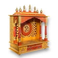 thumbnail image 2 of Wooden Temple For Home| Handcrafted Hindu Hanging Puja Mandir / DevGhar / Mandap For Worship Home Decor Or Office Household Shrine for Pooja, 2 of 3