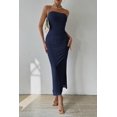 thumbnail image 4 of Vestido PRETTYGARDEN Maxi sin Tirantes Tubo Azul Marino Talle Grande, 4 of 7