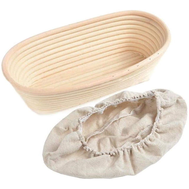 Cesta Ovalada de Ratán para Prueba Pan, Pan Banneton Masa con Almohadilla Suave y Tela, Fácil Lavado a Mano, Hacer Madre Floreciente Almacenamiento