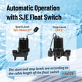 thumbnail image 3 of 1.75HP Submersible Water Sump Pump, Cast Iron Pump Sump With Automatic Tethered Float Switch,7272GPH Heavy Duty Sewage Sump Pump for Basement, Pool, Residential Sewage, Black, 3 of 7