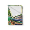 thumbnail image 2 of Italy Soft Flannel Fleece Throw Blanket, Summer Landscape and Wooden Boats on the Lake Garda Torbole Town Fishing Maritime, Cozy Plush for Indoor and Outdoor Use, 50" x 60", Multicolor, by Ambesonne, 2 of 5