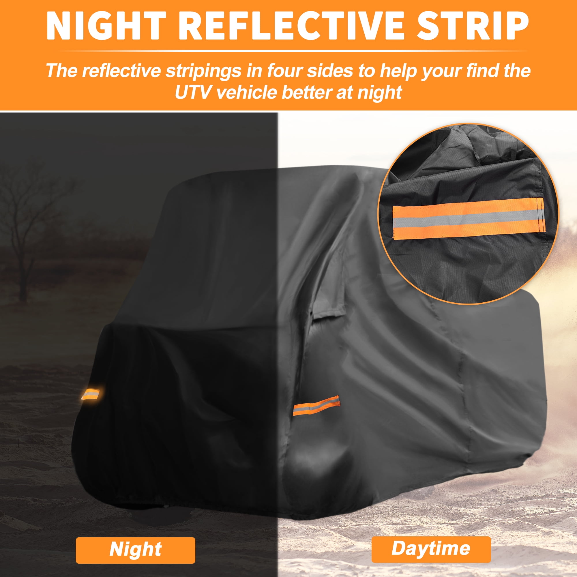 Unique Bargains UTV Cover for Kawasaki MULE SX Waterproof Side by Side Cover Outdoor Sun Rain Storage Protection 210D-PU 271x134x178cm Black