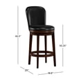 thumbnail image 2 of Bowery Hill 30.5" Transitional Wood/Faux Leather Swivel Bar Stool in Chestnut, 2 of 9