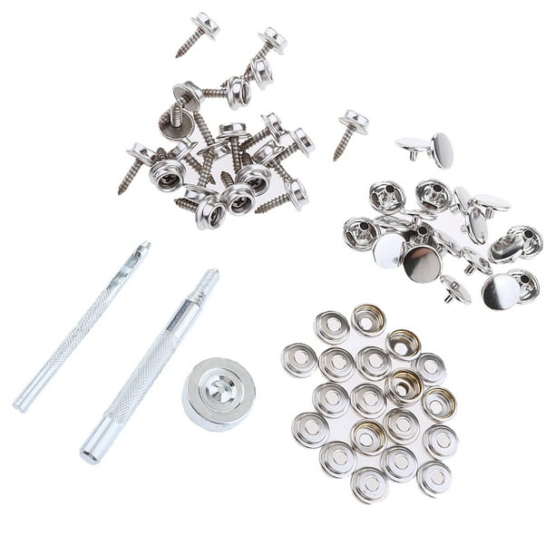 Kit de reparación de broche a presión Sunnimix 63Pcs Tela de del presión acero inoxidable 15 mm