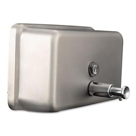 Horizontal Soap Dispenser, 40oz, Stainless Steel, 4 3/16 x 8 3/16x 2 11/16