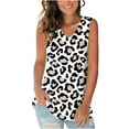 thumbnail image 2 of Wycnly Tank Tops for Women Vintage Lightweight Comfy Tunic Tee Tops Summer Leopard Print V-Neck Sleeveless Shirts Fashion Blouses Khaki l, 2 of 6
