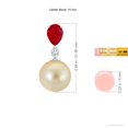 thumbnail image 4 of ANGARA Golden South Sea Cultured Pearl & Pear Ruby Drop Pendant in 14K White Gold for Women | June Birthstone, Birthday, Anniversary, Jewelry Gift for Women | Pearl Necklace, 4 of 9