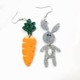 thumbnail image 3 of mtvxesu Earrings Cute Asymmetrical Rabbit Carrot Earrings Design Versatile Long Earrings Sale, 3 of 6
