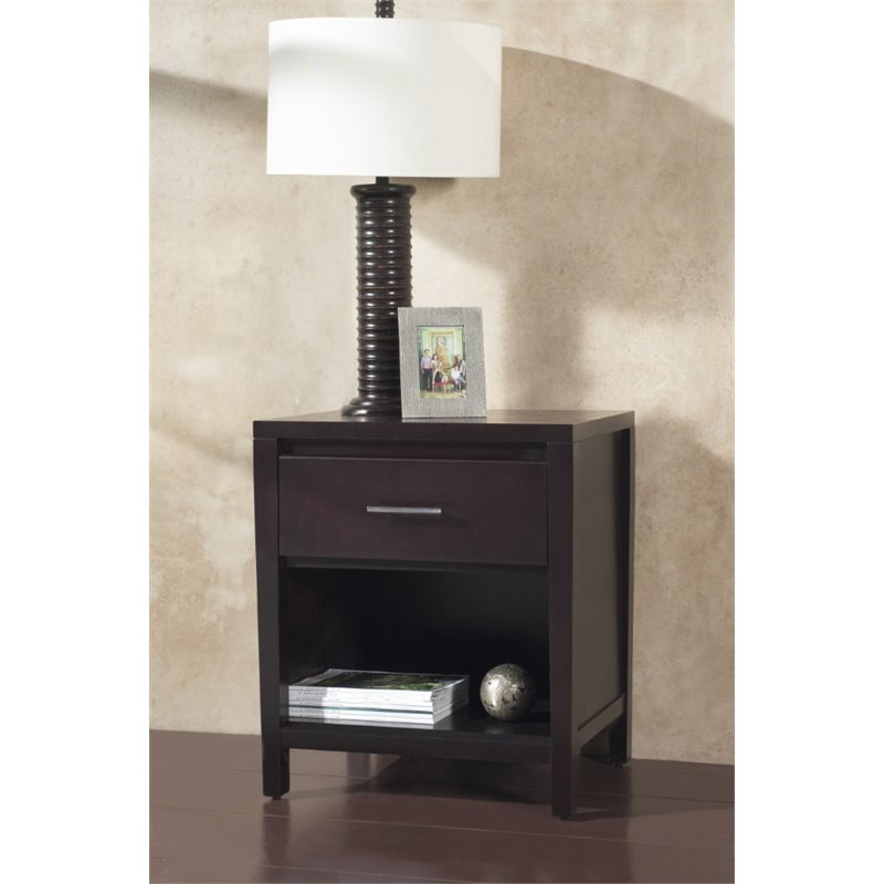 Modus Furniture Nevis One Drawer Nightstand Espresso Walmart Com Walmart Com