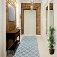 thumbnail image 1 of Lattice Modern Geometric Indoor Area Rug  by Blue Nile Nills - 2.6' x 8', Blue, 1 of 4