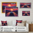 thumbnail image 4 of DESIGN ART Designart "Pink And Blue Vintage Car Charisma" Retro Car Wall Decor 32 in. wide x 24 in. high, 4 of 5