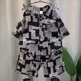 thumbnail image 2 of KPOPLK Toddler Baby Boy Outfit Set for 1t 2t 3t 4t 5t Boys Button Up Short Sleeve Shirt Top and Shorts Set Summer Gentleman Outfits Clothes(6-7 Years,Black), 2 of 8