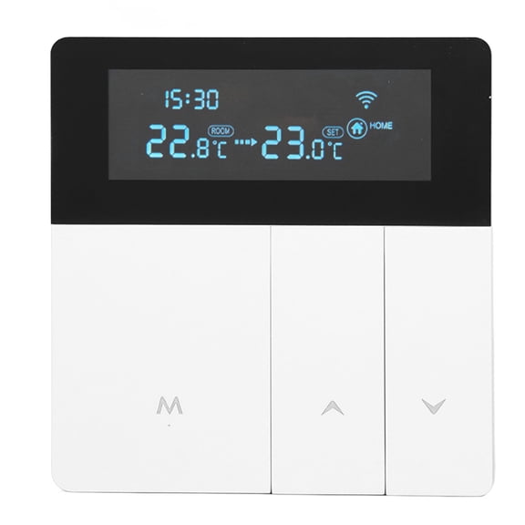 NFTIGB 16A Smart Thermostat with Color LCD Display, Programmable Wi-Fi Electric Heating Temperature Controller for Home Office Shopping Mall, 90V-240V White (3.4 inches / 8.6 cm)