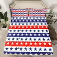 thumbnail image 2 of Feelyou Cartoon Star Print Twin Sheet Sets for Kids, Texas Stars Twin Fitted Sheet, Red Blue Stripes Geometric Flat Sheet, Lightweight Room Decor, 3 Pieces, 2 of 7