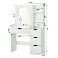 thumbnail image 2 of Makeup Vanity with Mirror and 12 Light Bulbs, Vanity Desk 4 Drawers Makeup Table with Charging Station and Open Shelf, 2 of 7