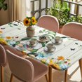 thumbnail image 3 of Easter Gnomes Table Cloths for 5 Foot Rectangle Tables, Spring Watercolor Eggs Flower Wood Grain Patio Waterproof Elastic Fitted Tablecloths, Washable Rectangular Table Cover for Camping, 3 of 8