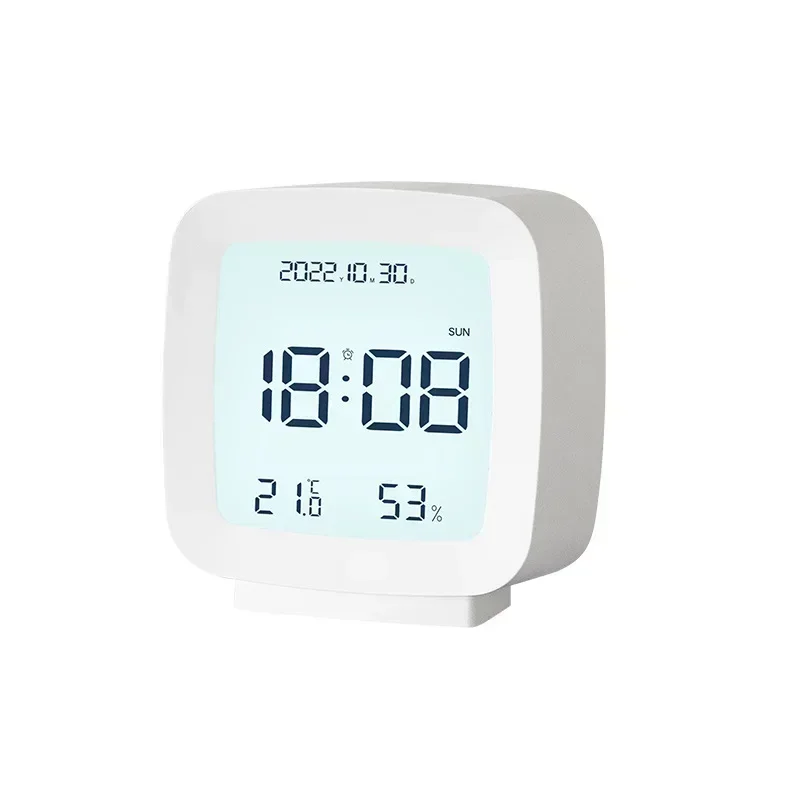 1pcs Digital Alarm Clock Temperature Humidity Calendar Week Backlight Desktop Electronic 12/24H LED Table Clock Wall Clock