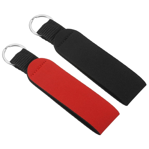 Uxcell Neoprene Wristlet Keychain Waterproof Sublimation Lanyard Hand Wrist Lanyard Keychain 2 Pcs Black Red